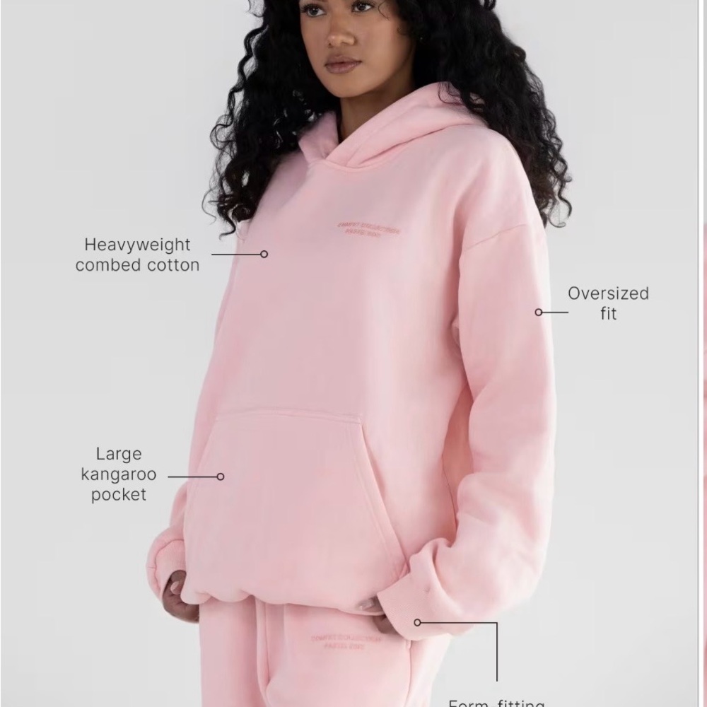 Bubble Gum Pink Oversized Hoodie And Joggers. Size Small